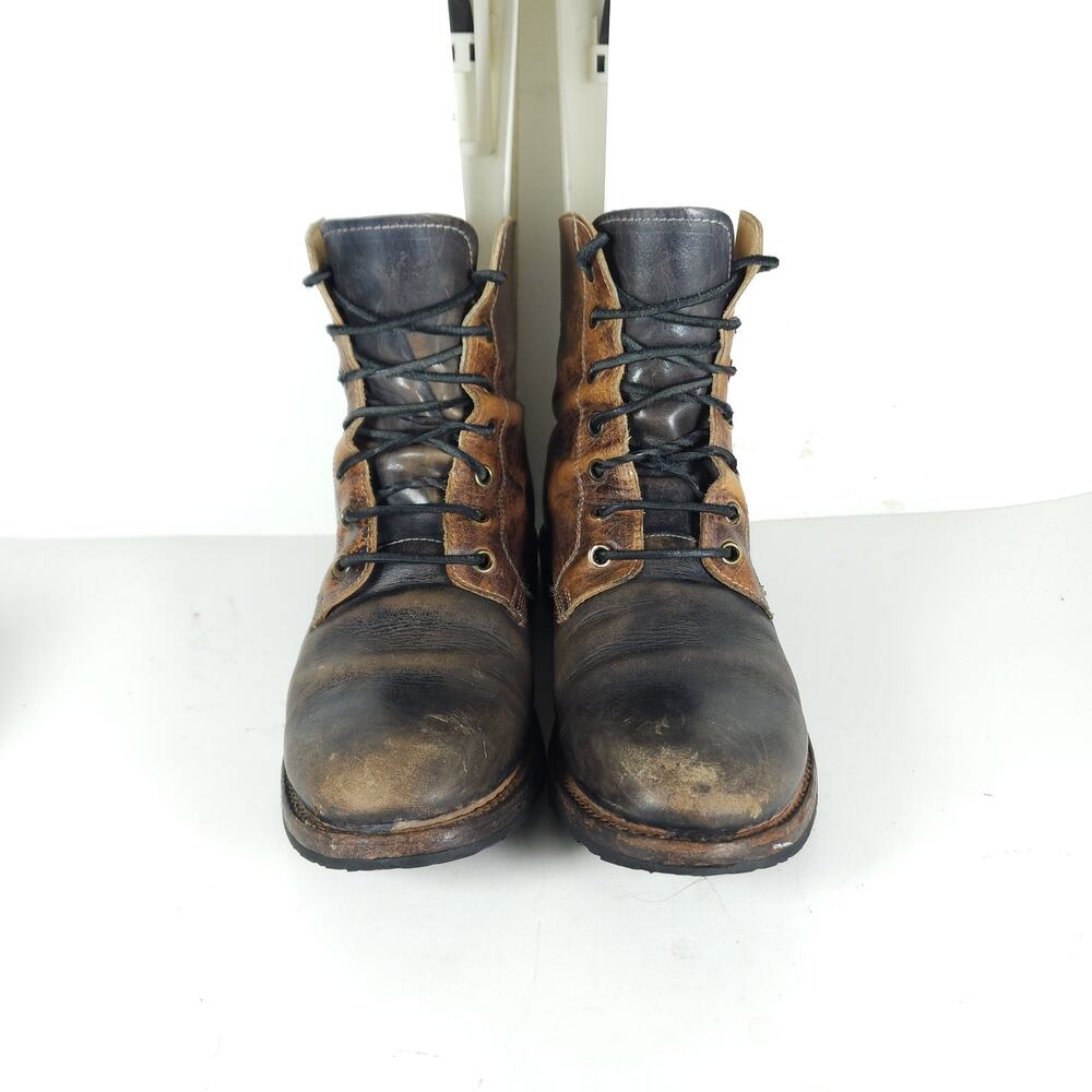 Bed Stu Protege Men's US8 Brown Leather Distressed Cap Toe Trek Combat Boots - Picture 3 of 16